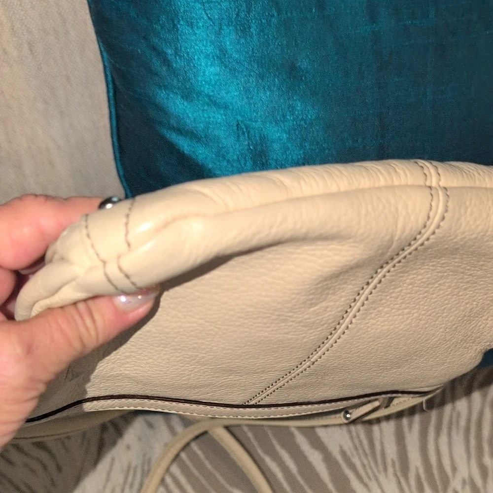 Tignanello Cream Leather Crossbody Bag